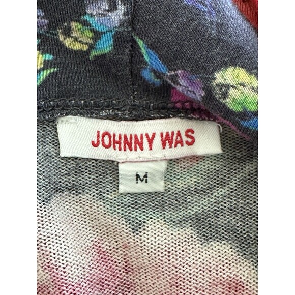 Johnny Was Floral Multicolor Patterned Long Sleeve Hooded Cardigan Sweater M - Picture 3 of 15